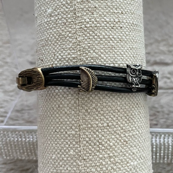 Owl Design Black and Gold or Brown and Silver Bracelet - Choose 1! - Picture 5 of 13